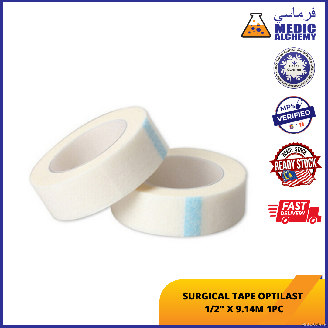 (HOSPITAL GRADE) SURGICAL TAPE OPTILAST 1/2" X 9.14M 1PC