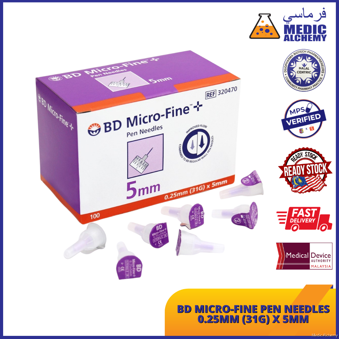 (BEST BUY) BD MICROFINE PEN NEEDLES 0.25MM (31G) X 5MM 1'S (EXP 11/2021)
