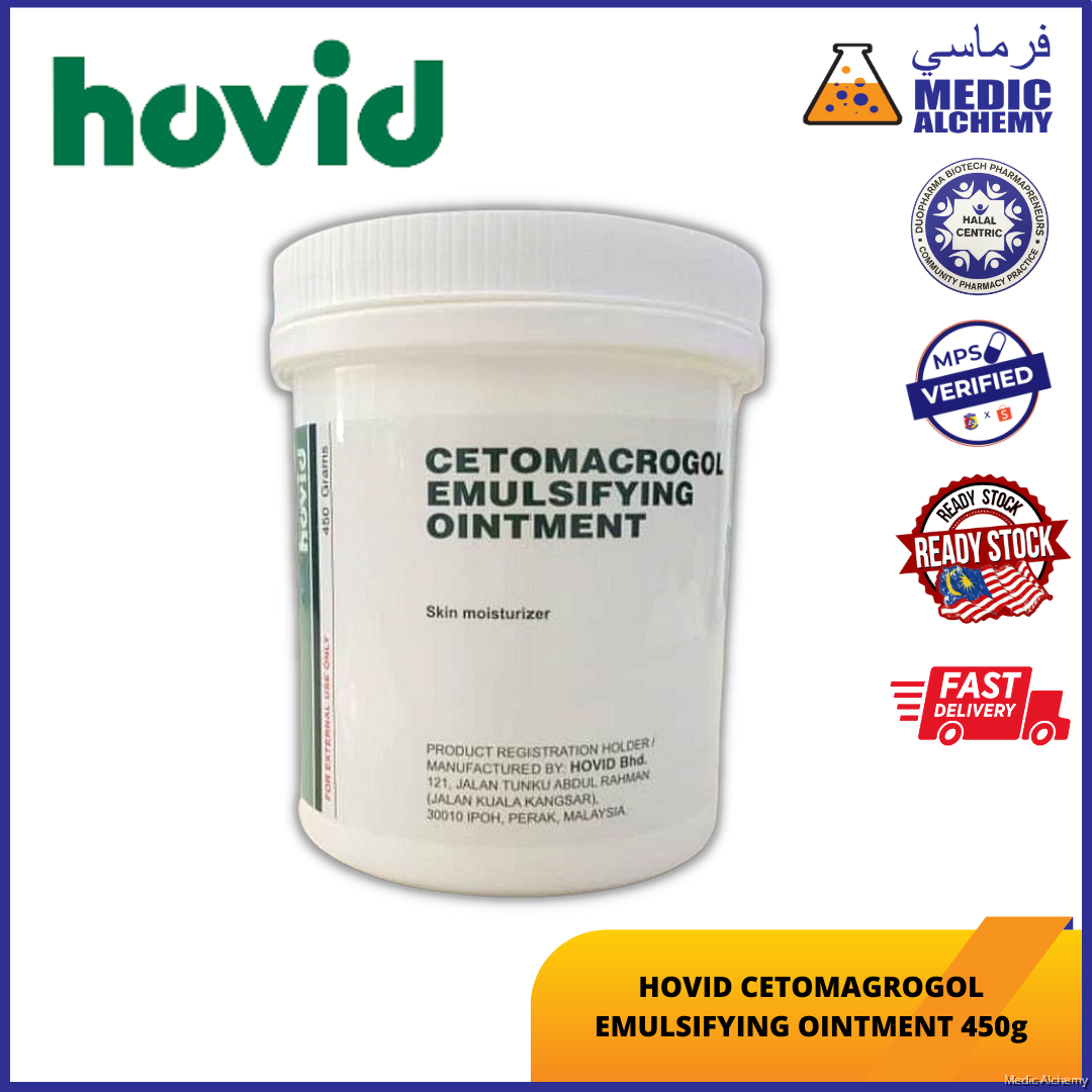 (BEST BUY) HOVID CETOMACROGOL EMULSIFYING OINTMENT SKIN MOISTURISER 450G (EXP 30/09/2024)